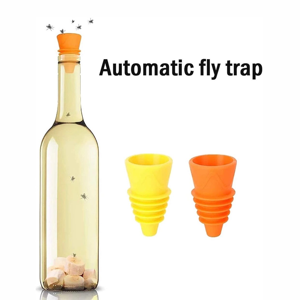 10Pcs Fruit Fly Trap With Smart Funnel Design, Eco-Friendly And Made From Food-Grade Silicone For Indoor And Outdoor Use