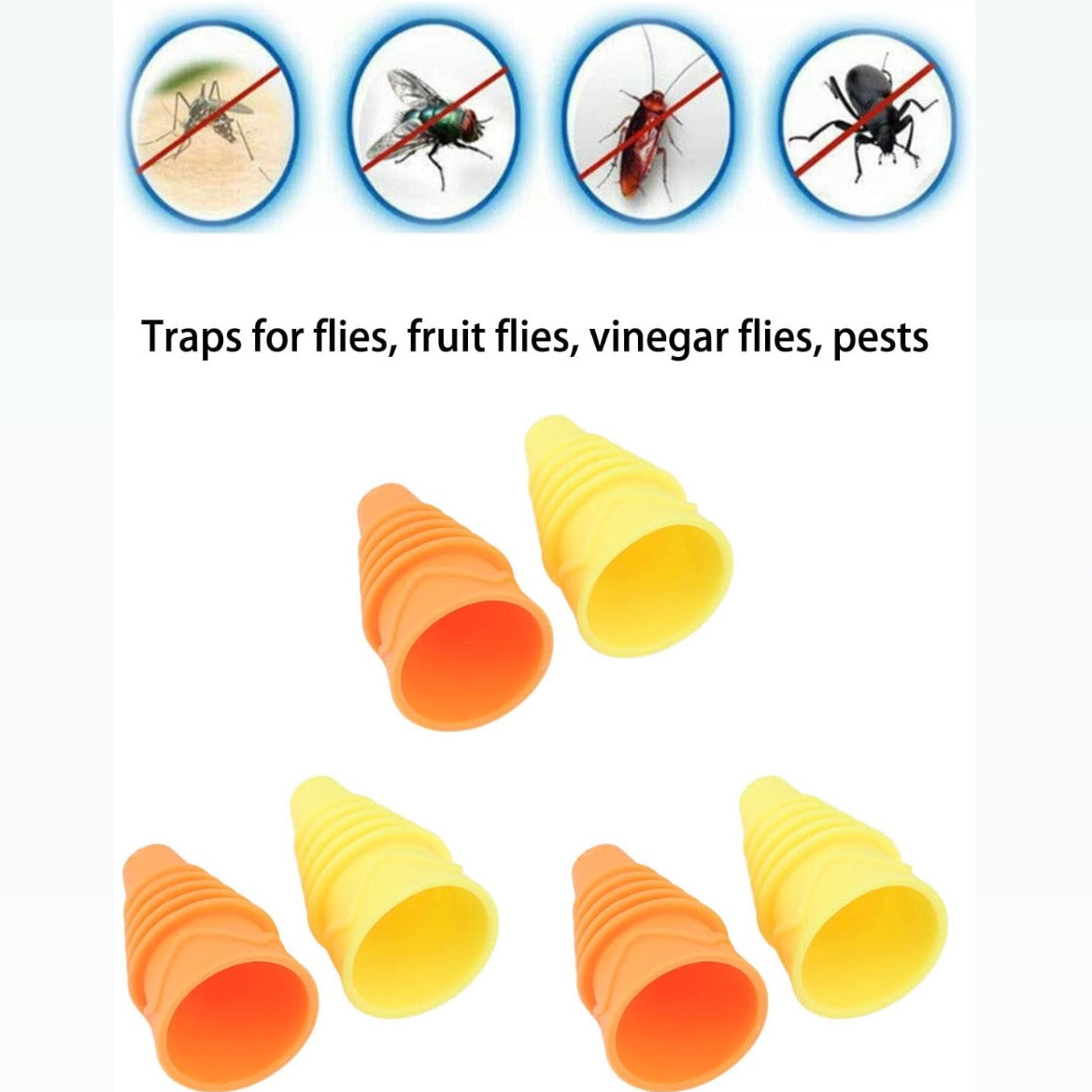 10Pcs Fruit Fly Trap With Smart Funnel Design, Eco-Friendly And Made From Food-Grade Silicone For Indoor And Outdoor Use