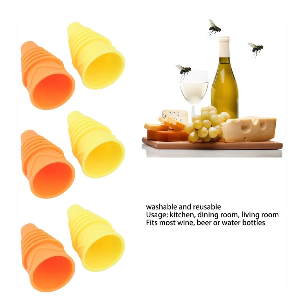 10Pcs Fruit Fly Trap With Smart Funnel Design, Eco-Friendly And Made From Food-Grade Silicone For Indoor And Outdoor Use