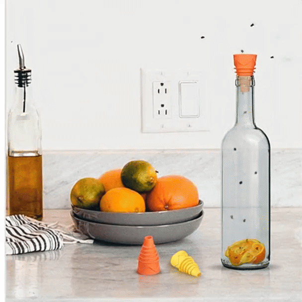 10Pcs Fruit Fly Trap With Smart Funnel Design, Eco-Friendly And Made From Food-Grade Silicone For Indoor And Outdoor Use