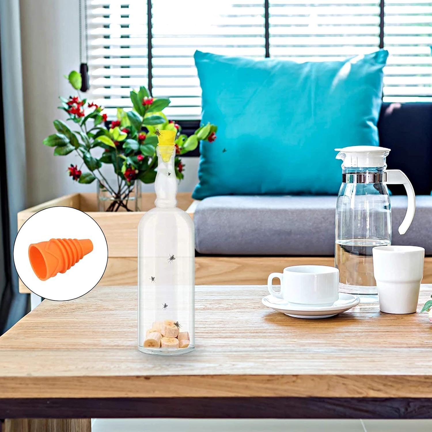 10Pcs Fruit Fly Trap With Smart Funnel Design, Eco-Friendly And Made From Food-Grade Silicone For Indoor And Outdoor Use