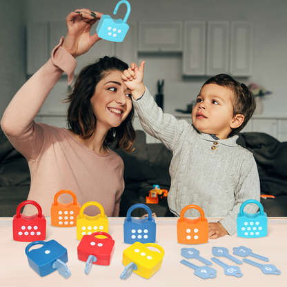 10Pcs Montessori Number Learning Locks Toy Set, Homeschool Math Game, Safe for Ages 3+