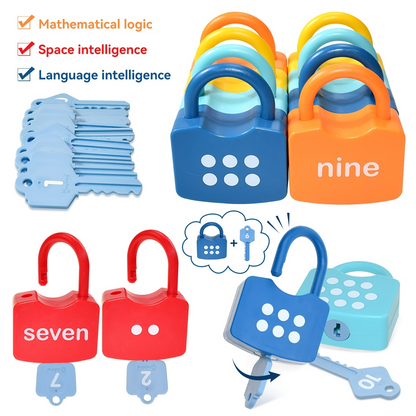 10Pcs Montessori Number Learning Locks Toy Set, Homeschool Math Game, Safe for Ages 3+