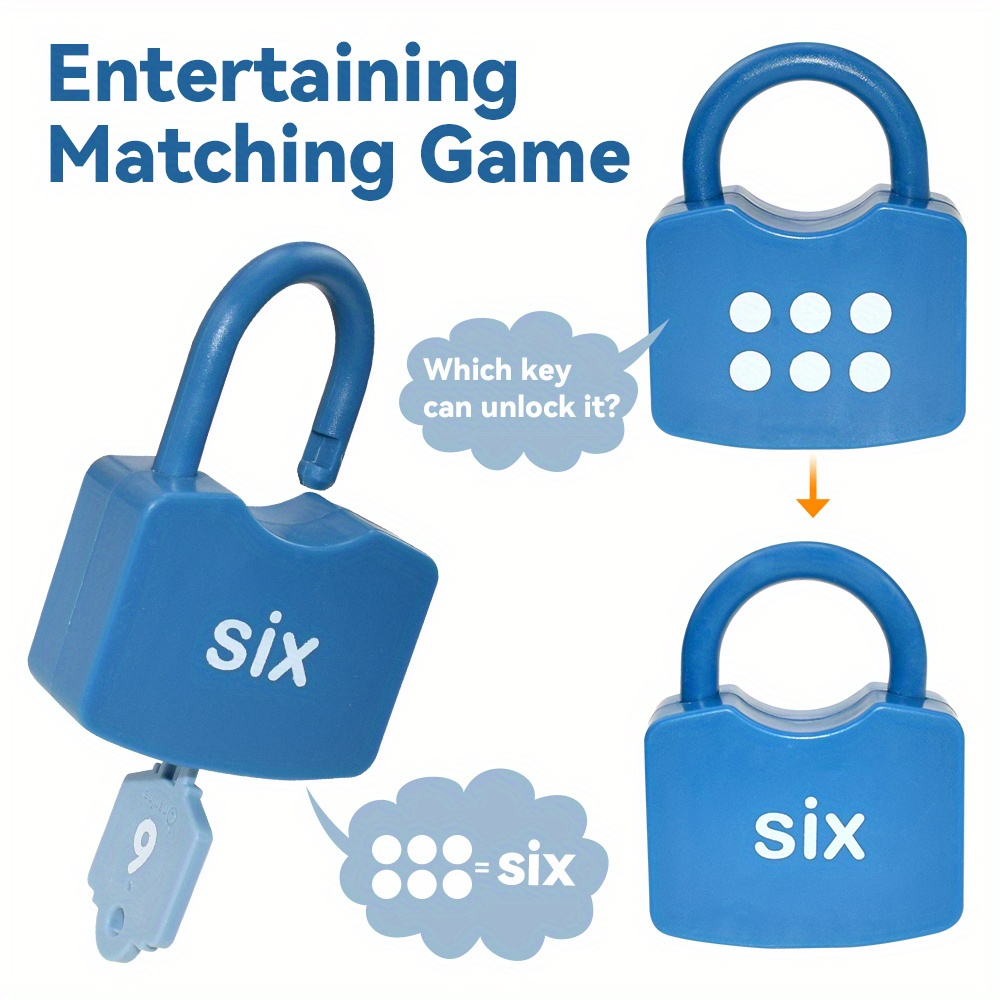 10Pcs Montessori Number Learning Locks Toy Set, Homeschool Math Game, Safe for Ages 3+