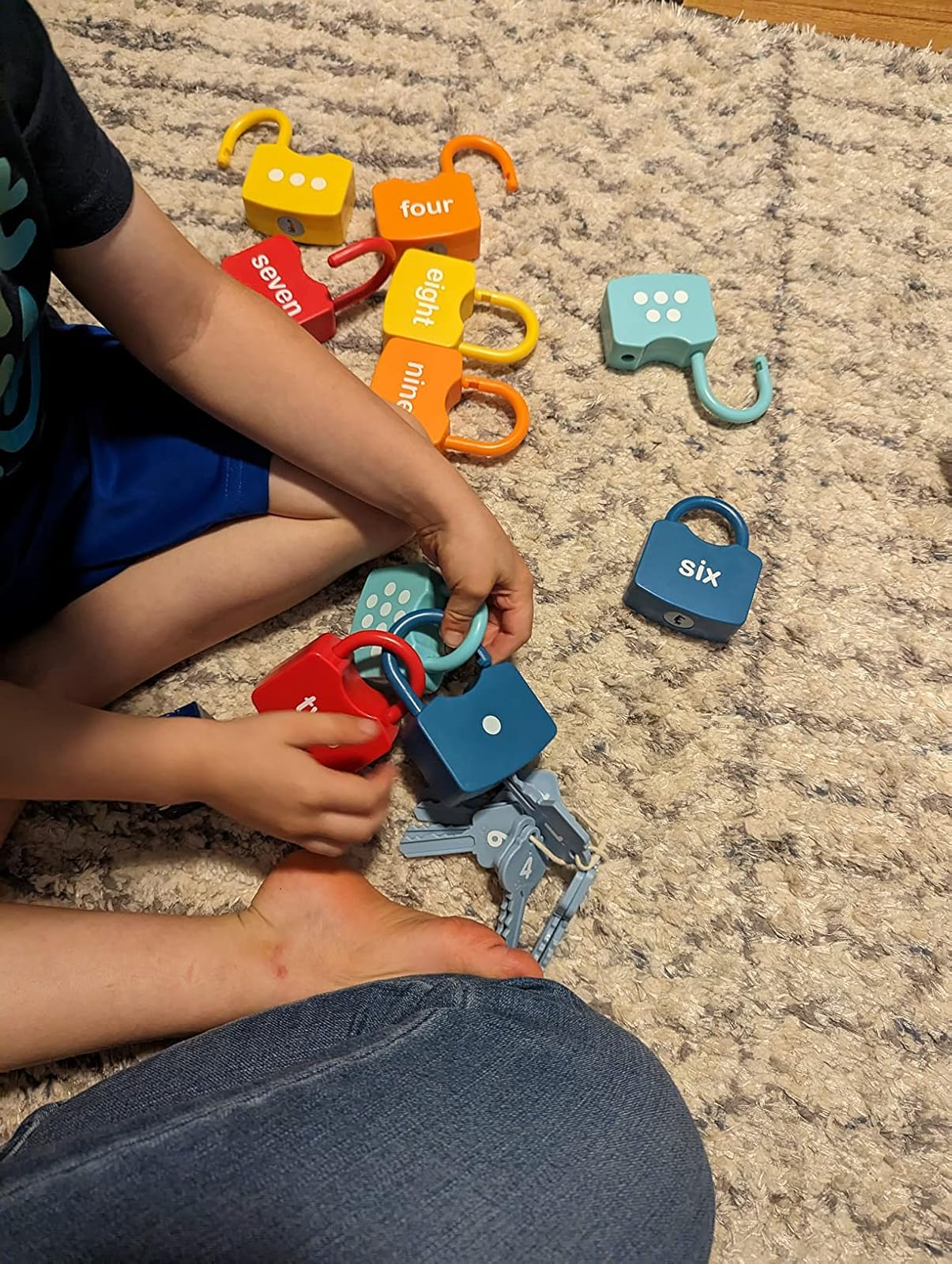 10Pcs Montessori Number Learning Locks Toy Set, Homeschool Math Game, Safe for Ages 3+