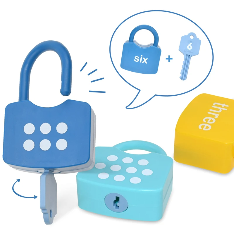10Pcs Montessori Number Learning Locks Toy Set, Homeschool Math Game, Safe for Ages 3+