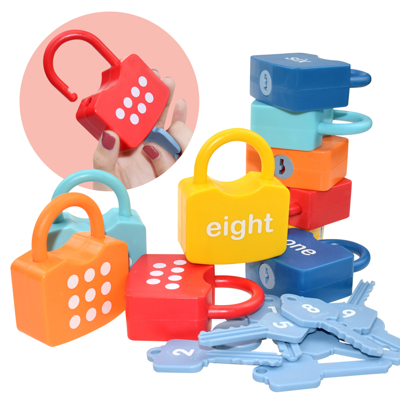 10Pcs Montessori Number Learning Locks Toy Set, Homeschool Math Game, Safe for Ages 3+