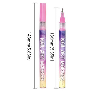 12-Color Nail Art Pen Set with Ultra-Fine 0.5mm Tip, Water-Based Ink – Safe, Quick-Drying, and Waterproof