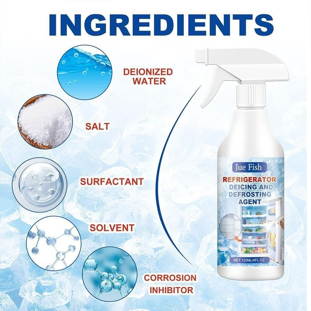 120ml Fast-Acting Fridge Freezer Defrosting Spray, De-Icer Spray for Refrigerator Defroster