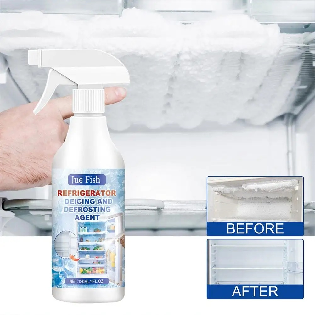 120ml Fast-Acting Fridge Freezer Defrosting Spray, De-Icer Spray for Refrigerator Defroster