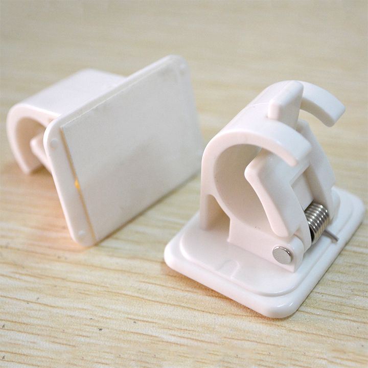 12PCS No Drill Curtain Rod Brackets – Self-Adhesive, Adjustable Design for Easy Installation & Convenient Hanging
