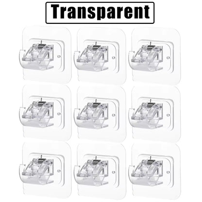 12PCS No Drill Curtain Rod Brackets – Self-Adhesive, Adjustable Design for Easy Installation & Convenient Hanging
