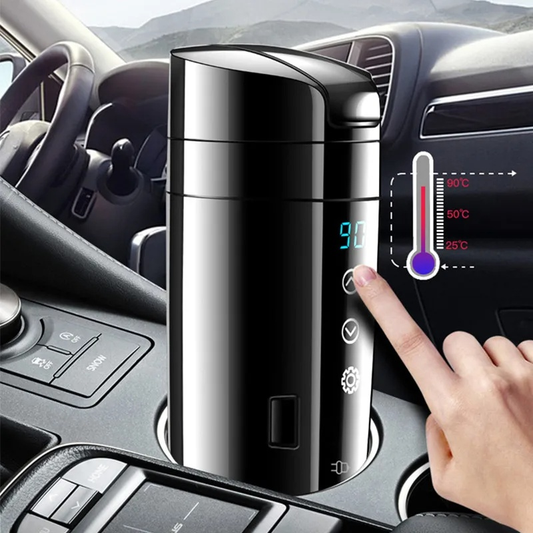 12V 400ml Portable Car Self-Heating Mug – Fast & Efficient Warmer with LCD Display