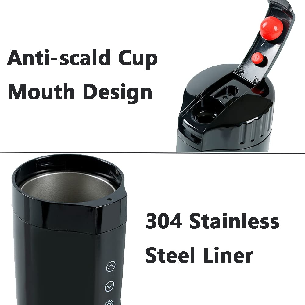 12V 400ml Portable Car Self-Heating Mug – Fast & Efficient Warmer with LCD Display