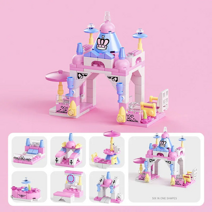 131Pcs 6-in-1 Mini Castle Building Block Kit, Unique Structures Toy, Safe for Ages 6+