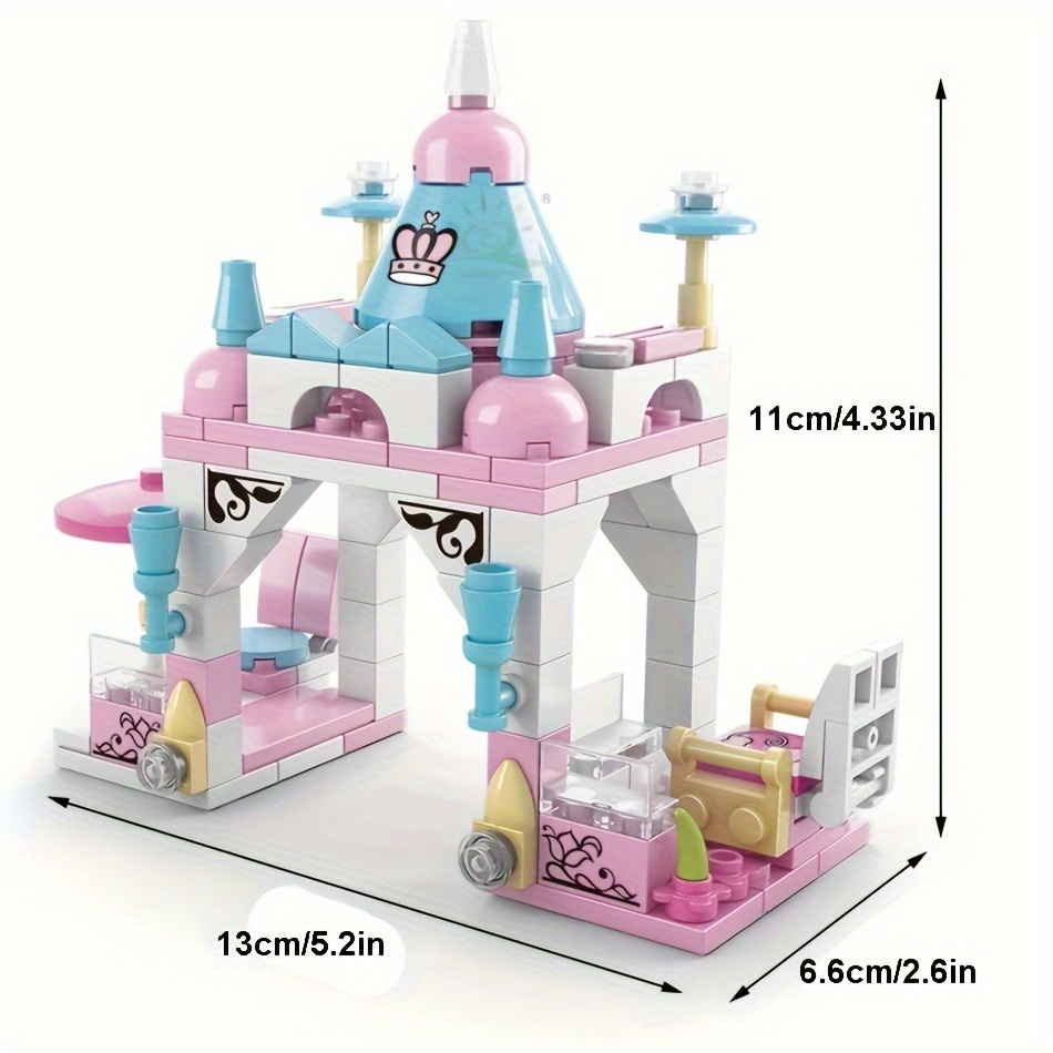 131Pcs 6-in-1 Mini Castle Building Block Kit, Unique Structures Toy, Safe for Ages 6+