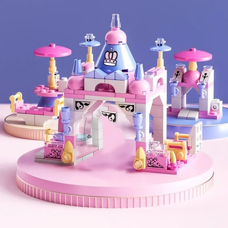 131Pcs 6-in-1 Mini Castle Building Block Kit, Unique Structures Toy, Safe for Ages 6+