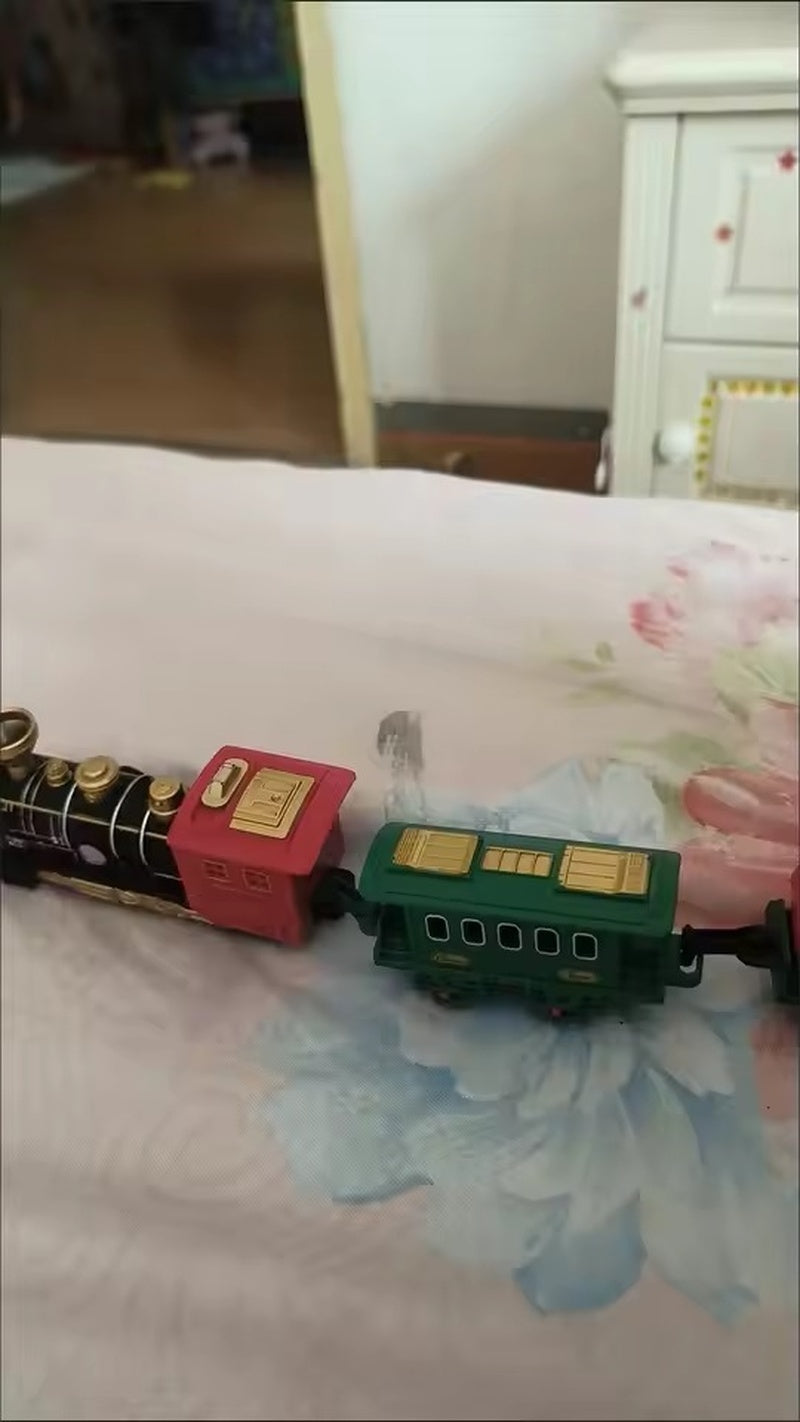 13 Piece Classic Toy Train Set for Kids with Headlight Smoke Realistic Sounds 3 Car Carriage 11 Feet Track Kids Toys Perfect Christmas Gift