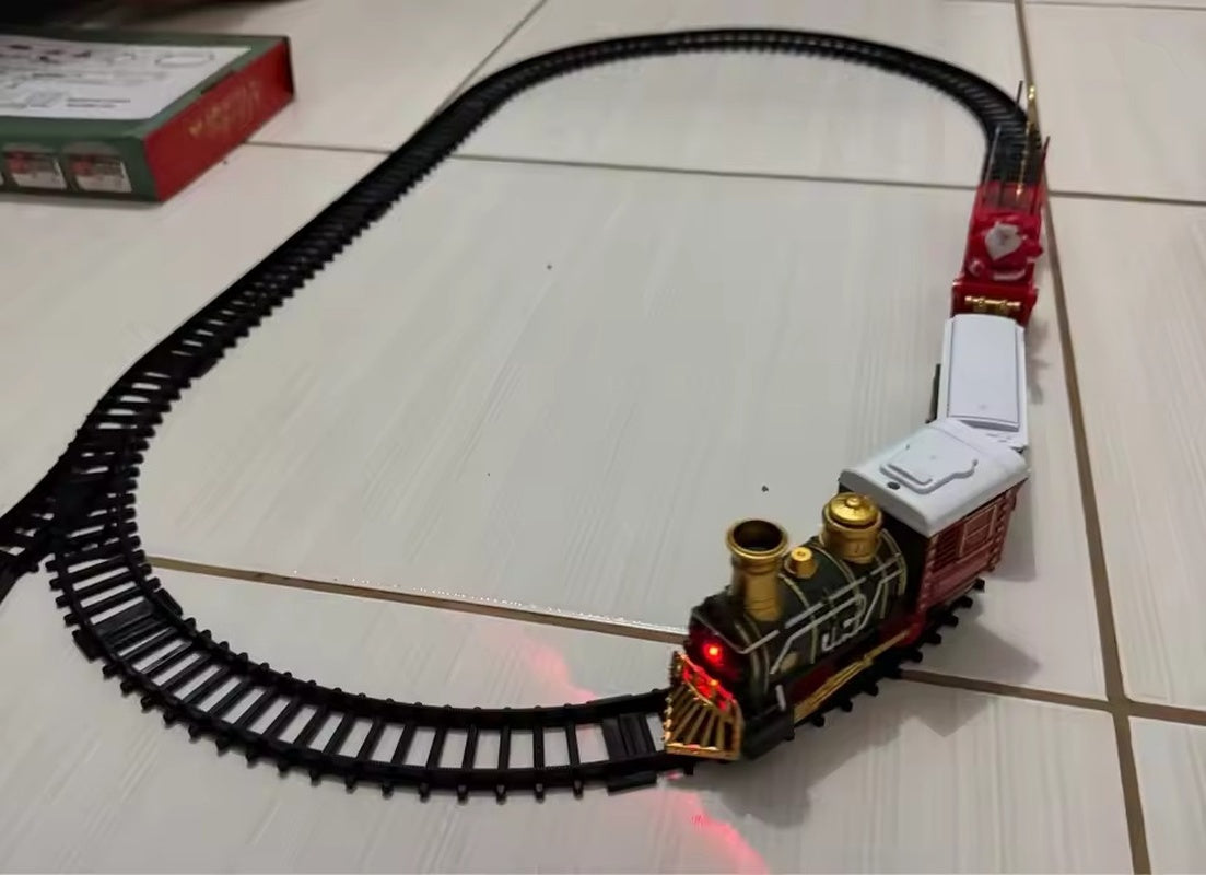 13 Piece Classic Toy Train Set for Kids with Headlight Smoke Realistic Sounds 3 Car Carriage 11 Feet Track Kids Toys Perfect Christmas Gift