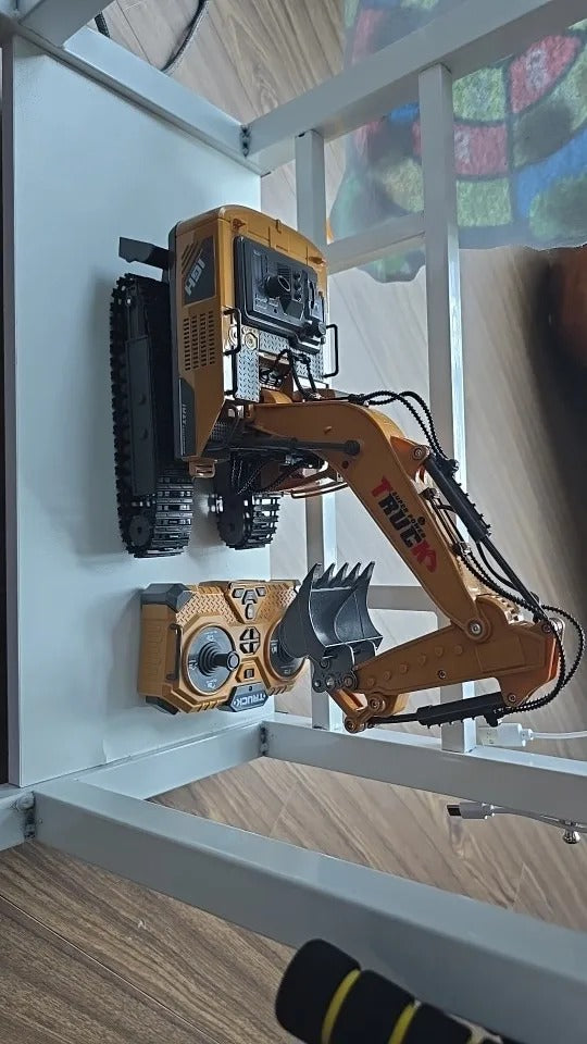 17 Channel Remote Control Fork and Bucket Excavator Construction with Realistic Features Great for Kids and Adults Perfect Christmas Gift