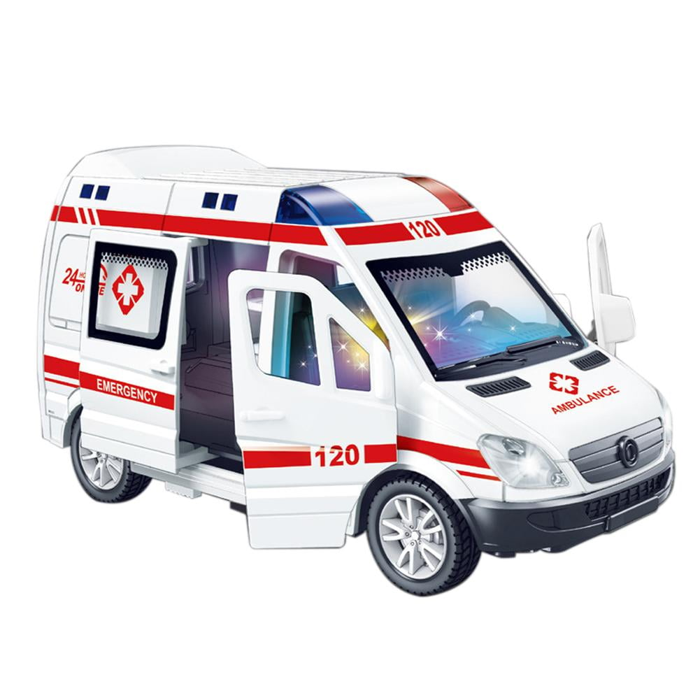1:32 Mini Ambulance Police Car, Sound & Light Vehicle for Imaginative Kids, Safe for Ages 3+