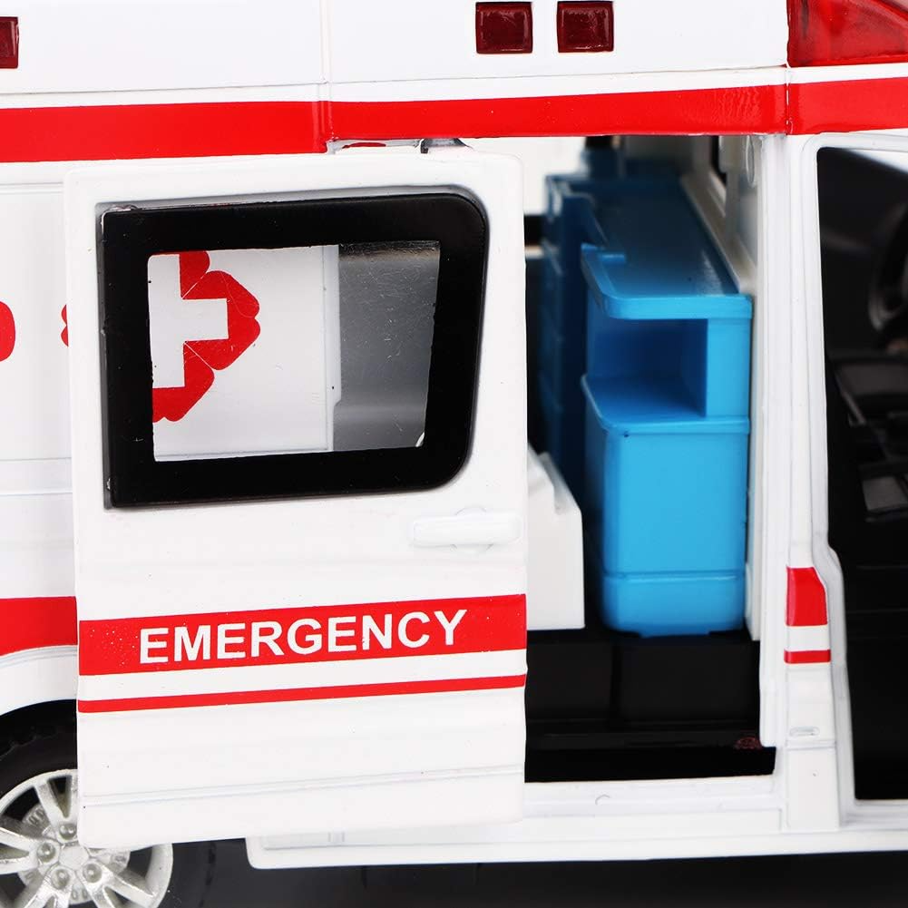 1:32 Mini Ambulance Police Car, Sound & Light Vehicle for Imaginative Kids, Safe for Ages 3+