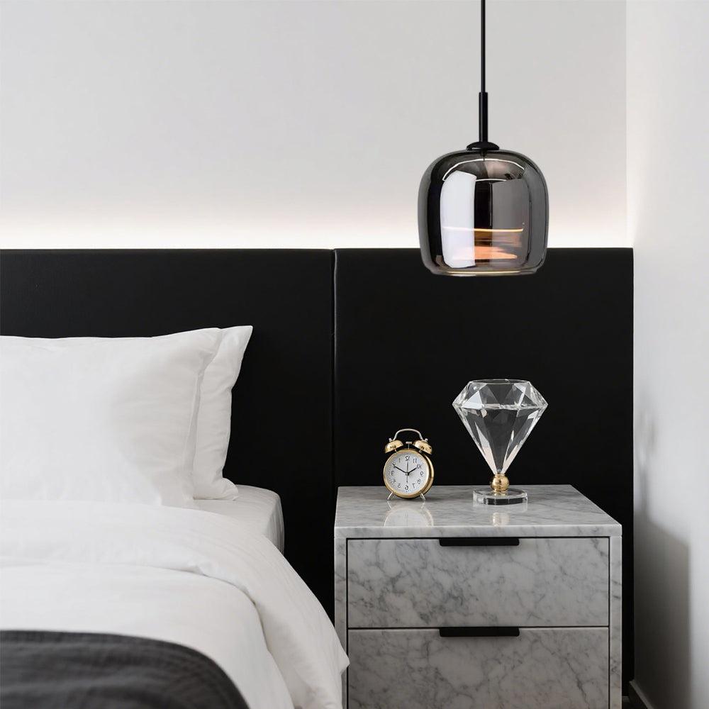 Glarefusion Modern Black Glass Pendant Light