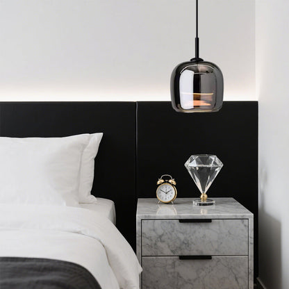 Glarefusion Modern Black Glass Pendant Light