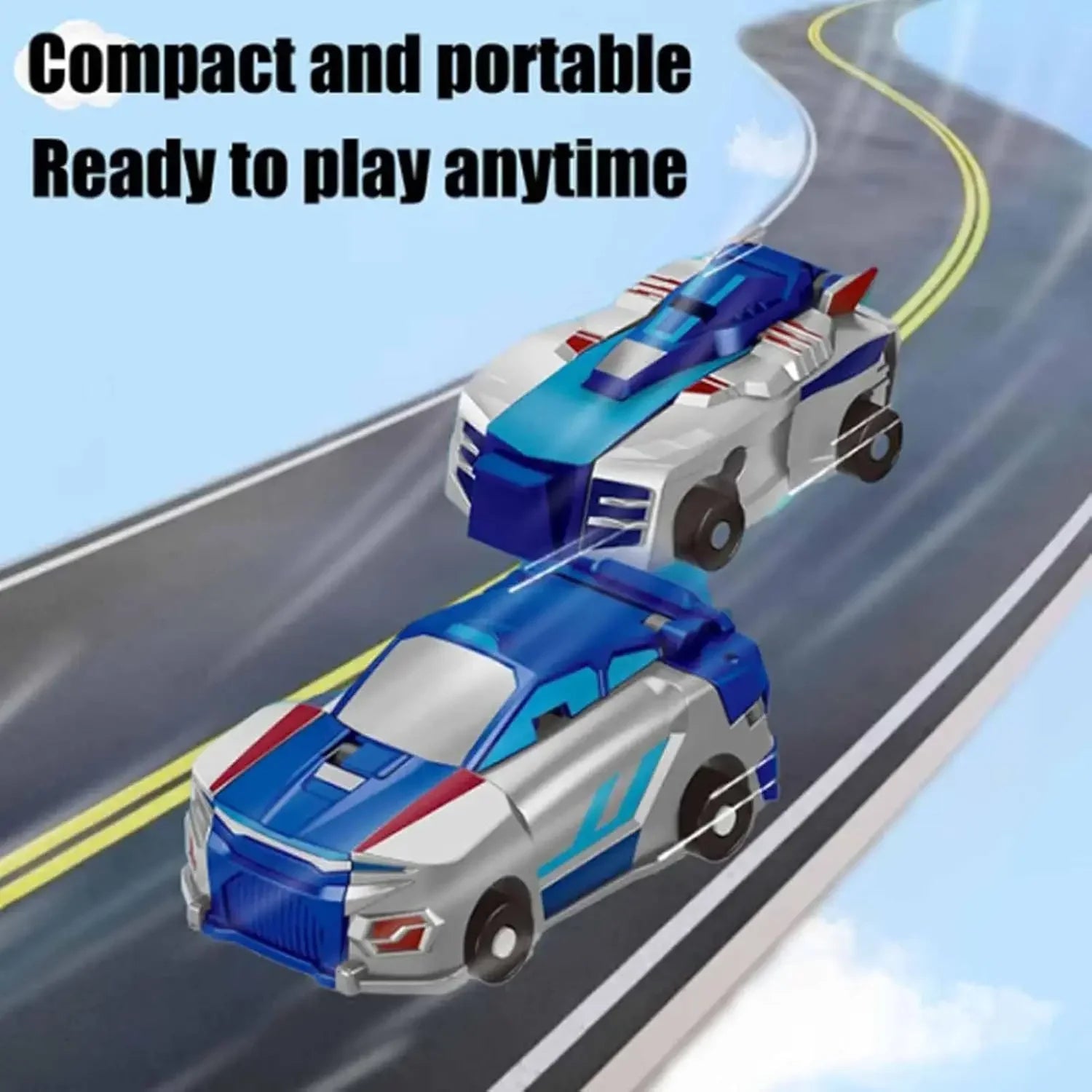 2-in-1 Collision Transforming Dinosaur Car with Automatic Collision Transformation, Manual Play, Safe for Ages 3+