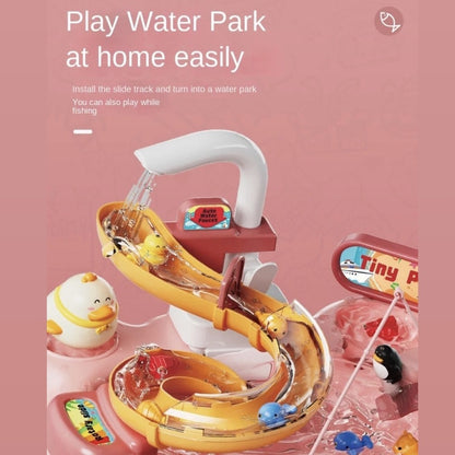 2-in-1 Dishwashing Basin Toys with Fishing Game and Water Circulation, Safe for Kids Ages 3+