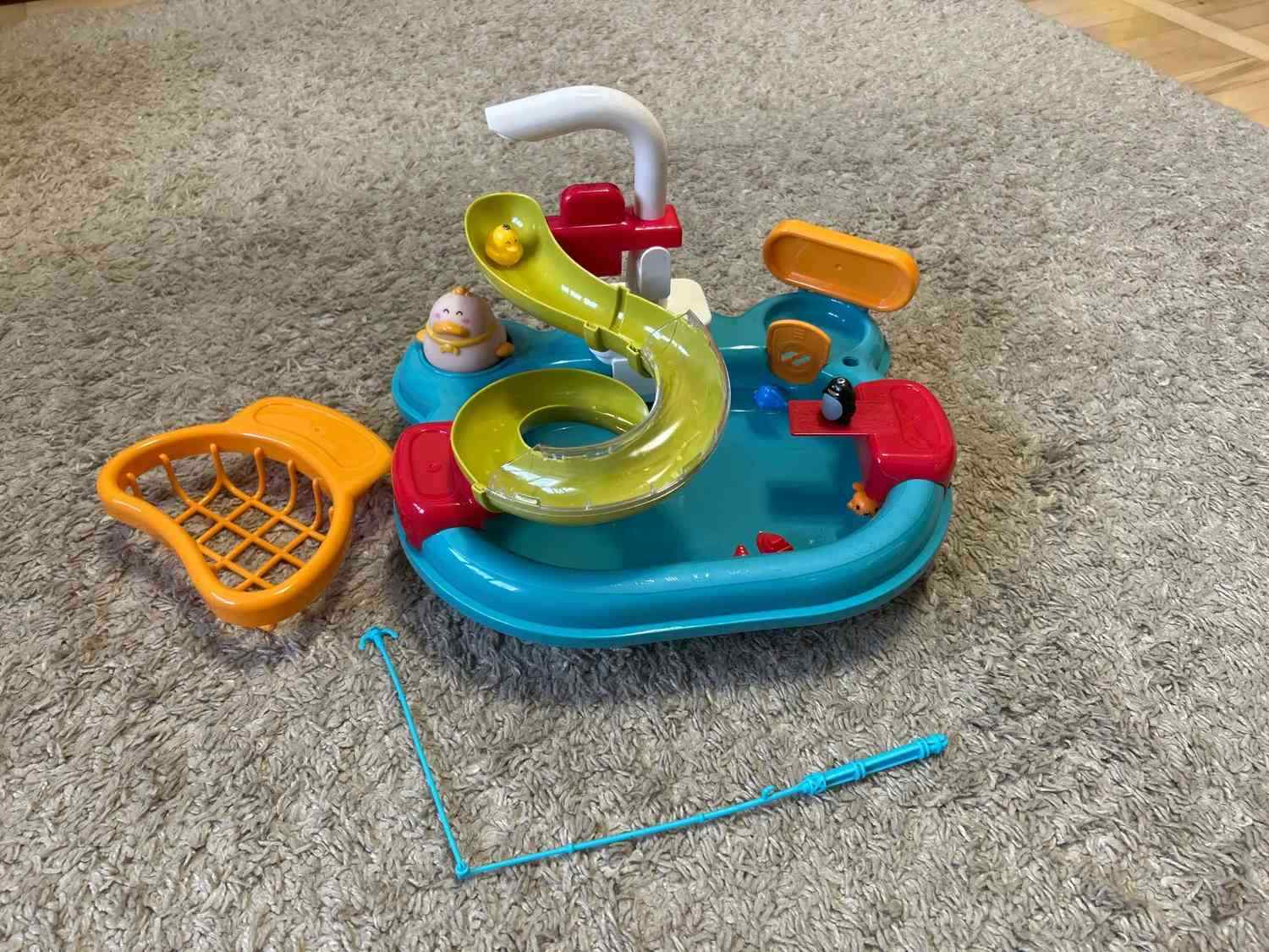 2-in-1 Dishwashing Basin Toys with Fishing Game and Water Circulation, Safe for Kids Ages 3+