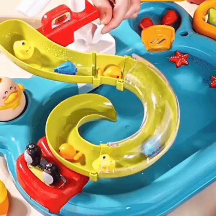 2-in-1 Dishwashing Basin Toys with Fishing Game and Water Circulation, Safe for Kids Ages 3+