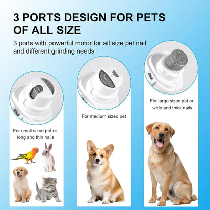 2-in-1 Electric Dog Nail Grinder & Clipper with LED Lights, Low Noise & Low Vibration