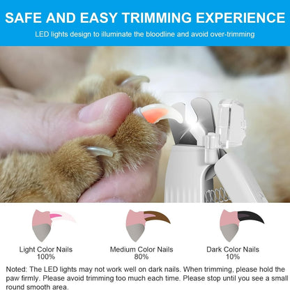 2-in-1 Electric Dog Nail Grinder & Clipper with LED Lights, Low Noise & Low Vibration