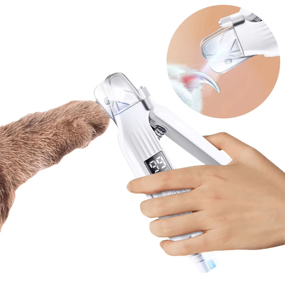 2-in-1 Electric Dog Nail Grinder & Clipper with LED Lights, Low Noise & Low Vibration