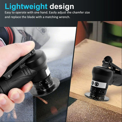 2-in-1 Mini Pneumatic Chamfering Tool – Compact Air-Powered Deburring & Edge Grinding Tool for Precision Metalwork