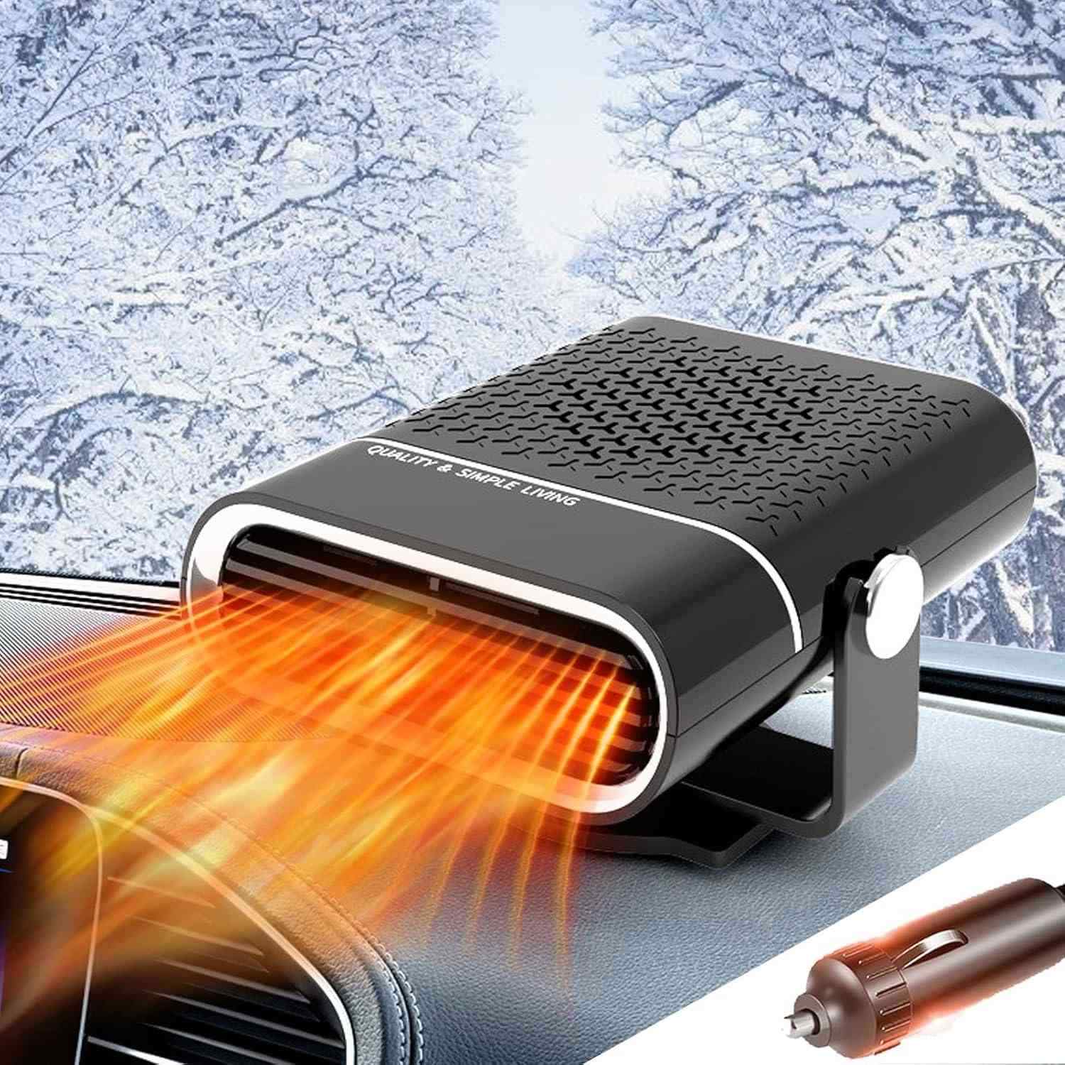2-in-1 Portable Car Heater With 360° Rotation, Dual Hot & Cool Modes, Fog & Ice Removal