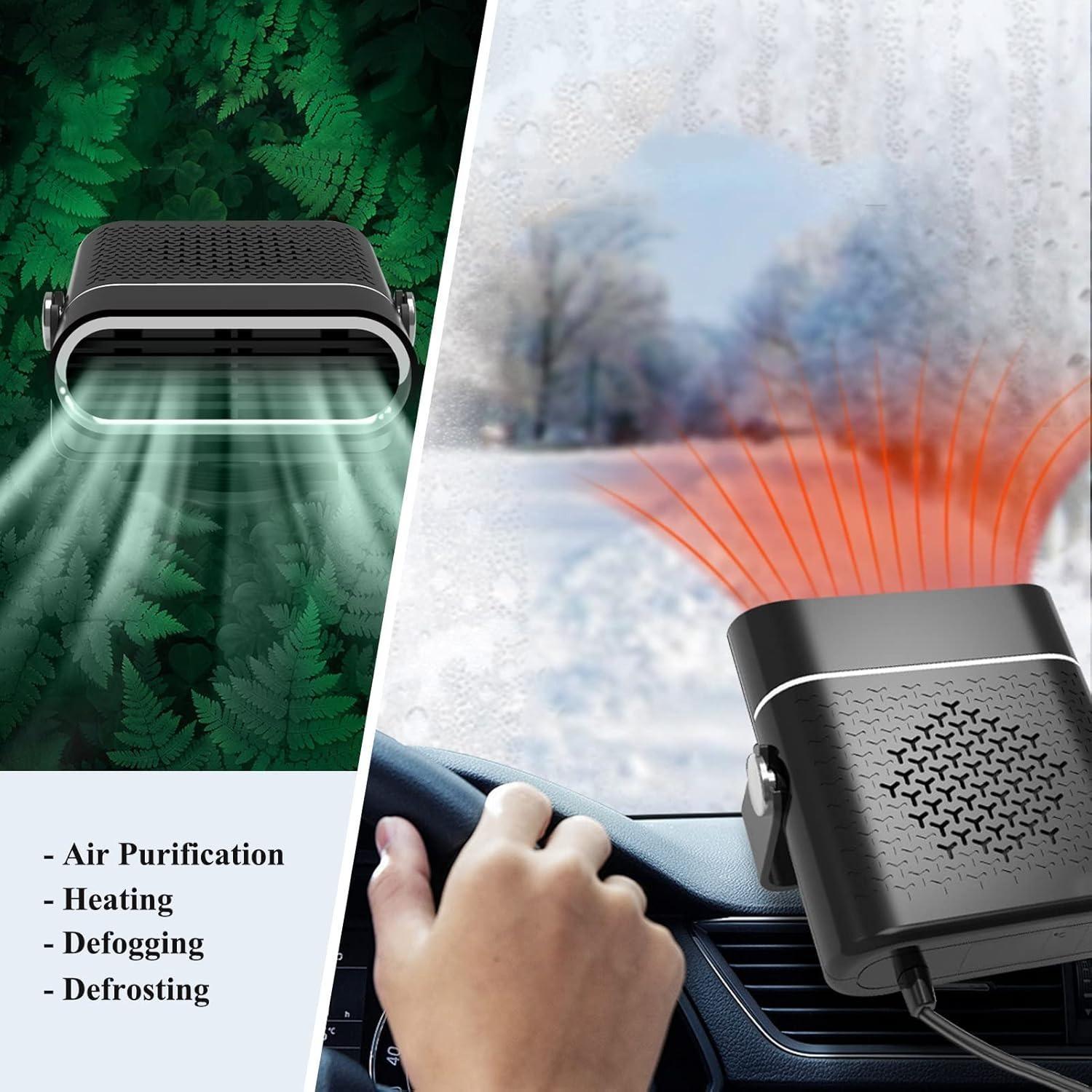 2-in-1 Portable Car Heater With 360° Rotation, Dual Hot & Cool Modes, Fog & Ice Removal