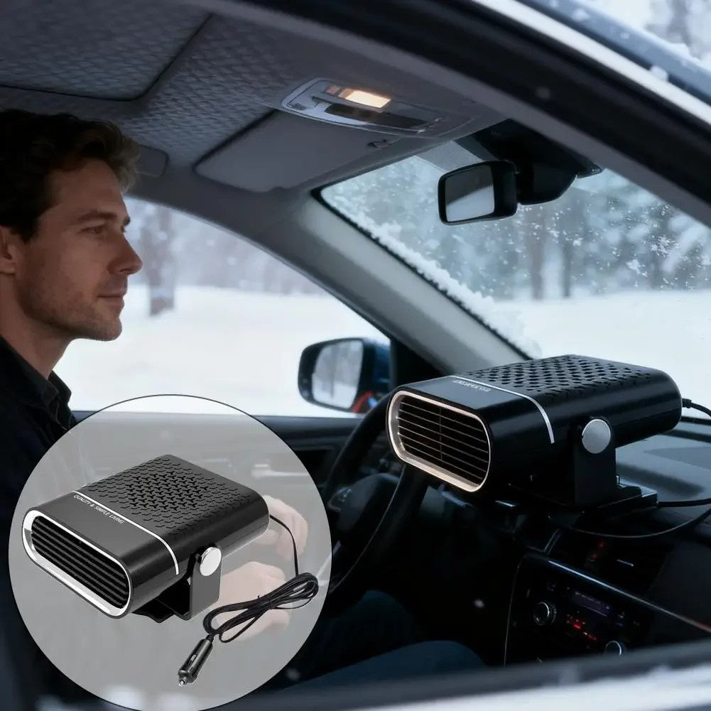 2-in-1 Portable Car Heater With 360° Rotation, Dual Hot & Cool Modes, Fog & Ice Removal