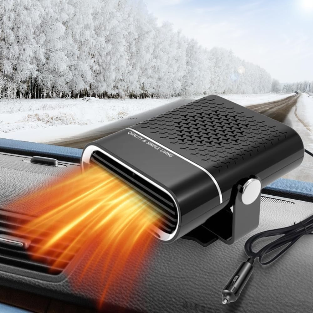 2-in-1 Portable Car Heater With 360° Rotation, Dual Hot & Cool Modes, Fog & Ice Removal