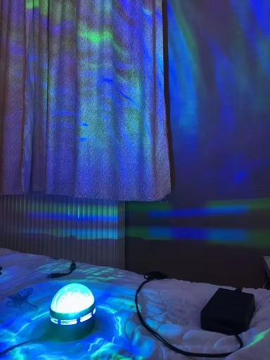 2-in-1 Starry Night Light Projector with Northern Lights and Ocean Waves, 7 Color Modes, and Remote Control