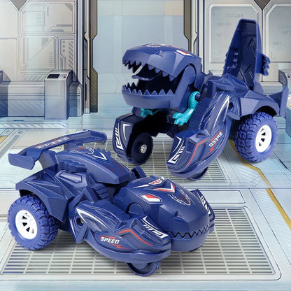 2-in-1 Transforming Dinosaur Car with Auto Morphing, Durable Plastic and Bright Colors, Safe for Ages 1+