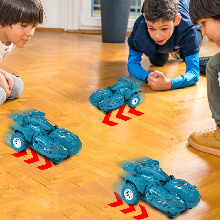 2-in-1 Transforming Dinosaur Car with Auto Morphing, Durable Plastic and Bright Colors, Safe for Ages 1+