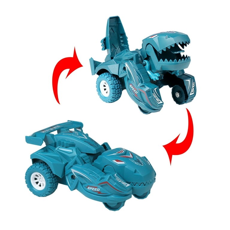 2-in-1 Transforming Dinosaur Car with Auto Morphing, Durable Plastic and Bright Colors, Safe for Ages 1+