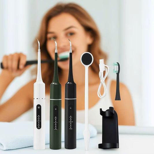 2-in-1 Ultrasonic Tooth Cleaner & Electric Toothbrush – Waterproof, USB Rechargeable, Compact Portable Design