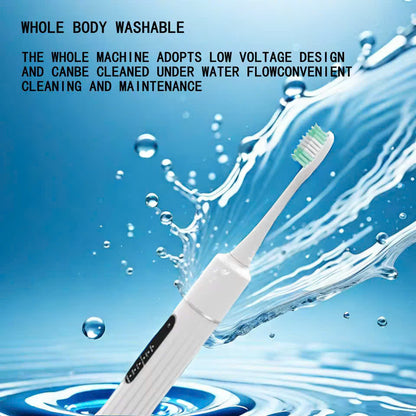 2-in-1 Ultrasonic Tooth Cleaner & Electric Toothbrush – Waterproof, USB Rechargeable, Compact Portable Design
