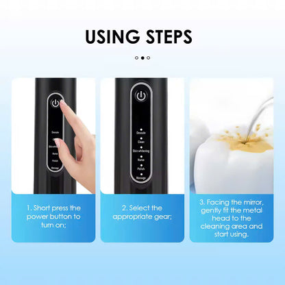 2-in-1 Ultrasonic Tooth Cleaner & Electric Toothbrush – Waterproof, USB Rechargeable, Compact Portable Design