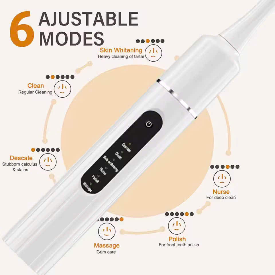 2-in-1 Ultrasonic Tooth Cleaner & Electric Toothbrush – Waterproof, USB Rechargeable, Compact Portable Design