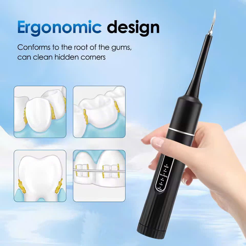 2-in-1 Ultrasonic Tooth Cleaner & Electric Toothbrush – Waterproof, USB Rechargeable, Compact Portable Design