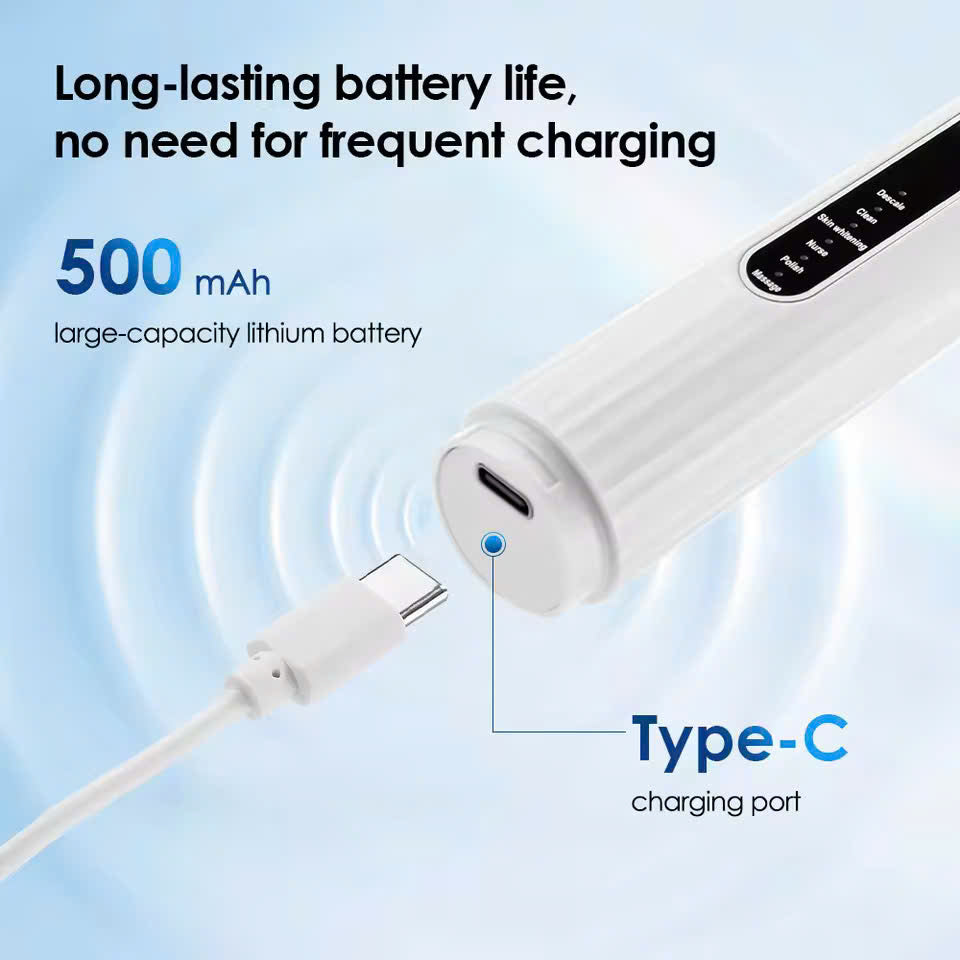 2-in-1 Ultrasonic Tooth Cleaner & Electric Toothbrush – Waterproof, USB Rechargeable, Compact Portable Design